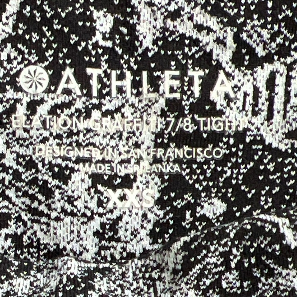 Athleta Elation 7/8 Print Leggings Graffiti Print XXS - Picture 7 of 7